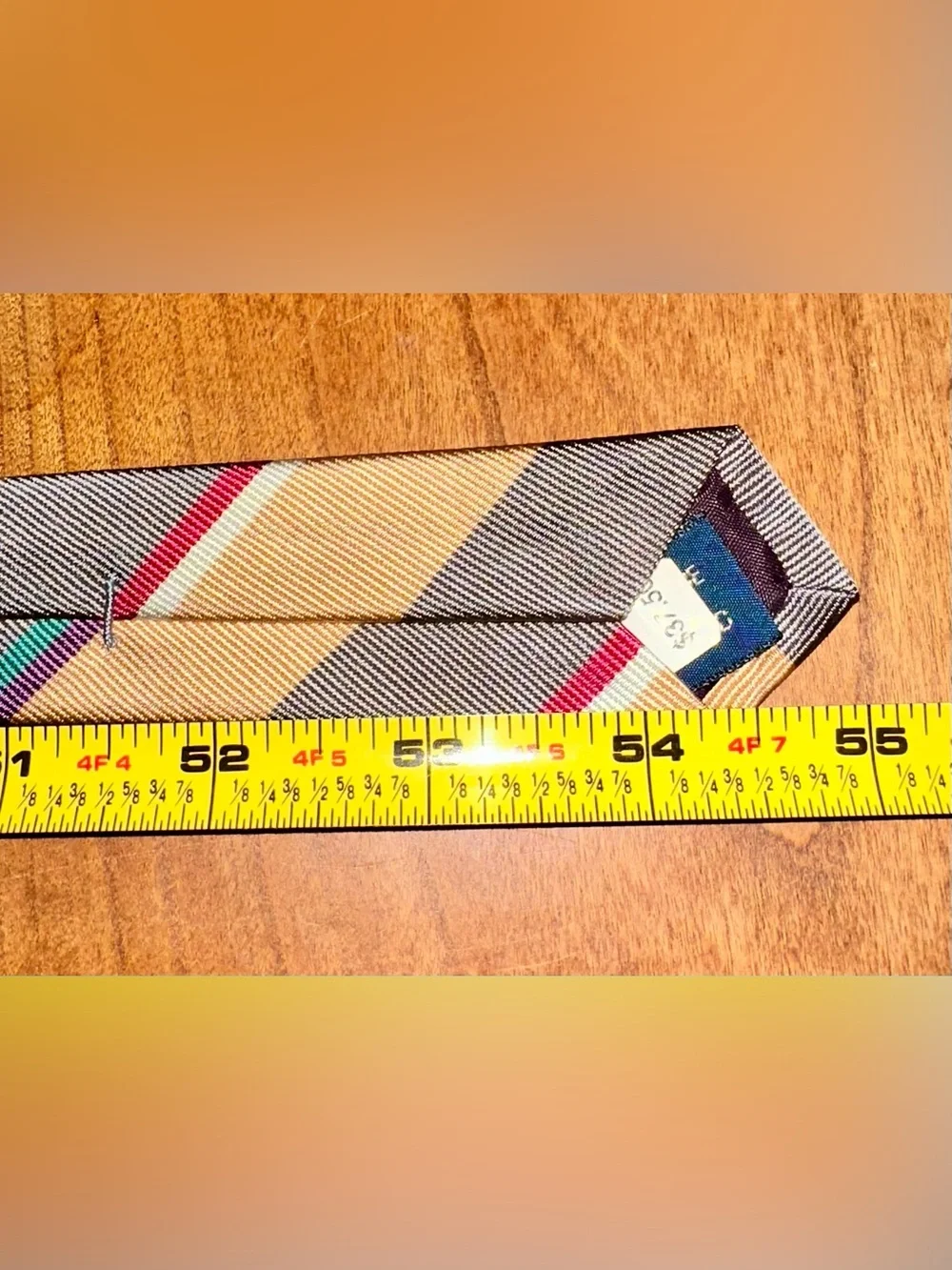 Vintage Polo by Ralph Lauren Yellow and Gray Striped Silk Tie with Accent Stripe